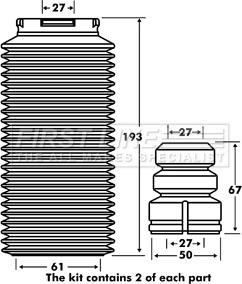 First Line FPK7036 - Kit de protection contre la poussière, amortisseur cwaw.fr