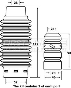 First Line FPK7029 - Kit de protection contre la poussière, amortisseur cwaw.fr