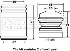 First Line FPK7027 - Kit de protection contre la poussière, amortisseur cwaw.fr