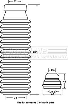 First Line FPK7110 - Kit de protection contre la poussière, amortisseur cwaw.fr