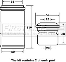 First Line FPK7117 - Kit de protection contre la poussière, amortisseur cwaw.fr