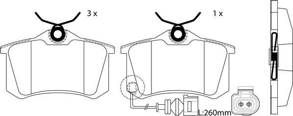 FIT FP3260E - Kit de plaquettes de frein, frein à disque cwaw.fr