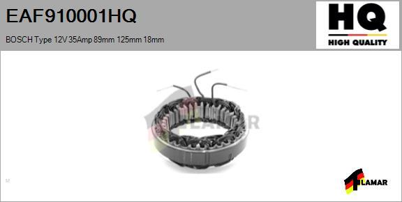 FLAMAR EAF910001HQ - Stator, alternateur cwaw.fr