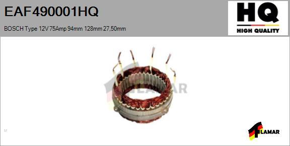 FLAMAR EAF490001HQ - Stator, alternateur cwaw.fr