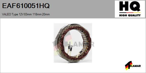 FLAMAR EAF610051HQ - Stator, alternateur cwaw.fr