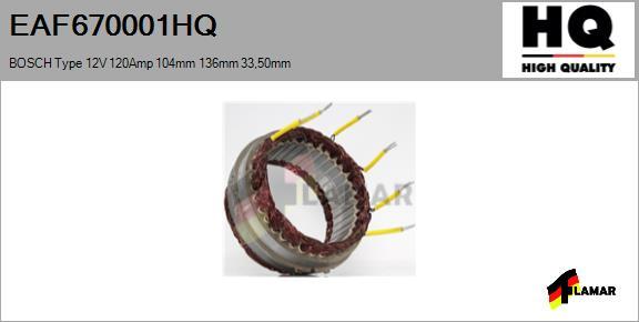 FLAMAR EAF670001HQ - Stator, alternateur cwaw.fr