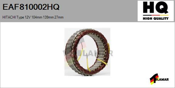 FLAMAR EAF810002HQ - Stator, alternateur cwaw.fr