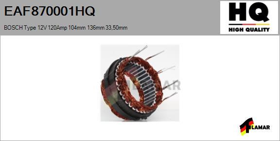 FLAMAR EAF870001HQ - Stator, alternateur cwaw.fr