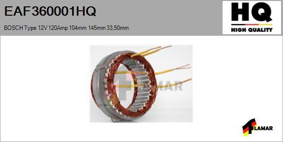 FLAMAR EAF360001HQ - Stator, alternateur cwaw.fr