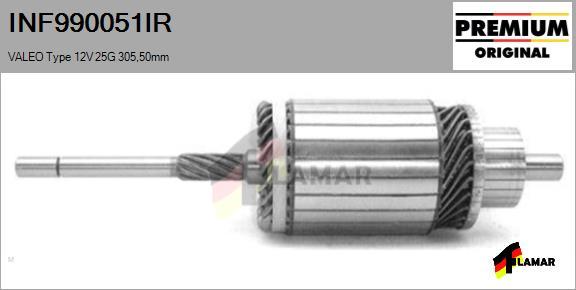 FLAMAR INF990051IR - Induit, démarreur cwaw.fr