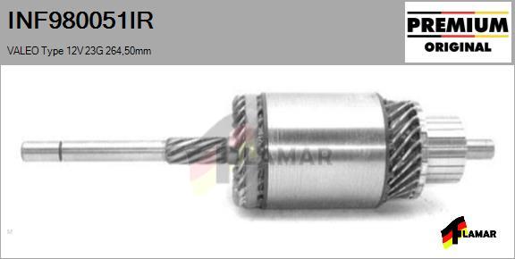 FLAMAR INF980051IR - Induit, démarreur cwaw.fr