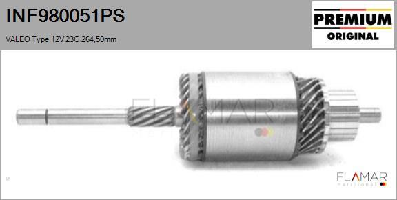 FLAMAR INF980051PS - Induit, démarreur cwaw.fr