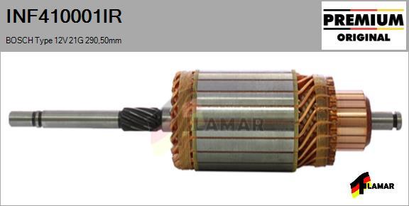 FLAMAR INF410001IR - Induit, démarreur cwaw.fr