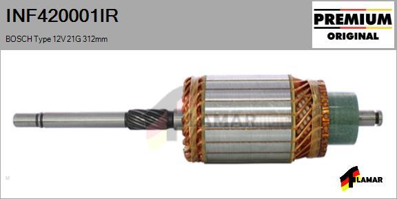 FLAMAR INF420001IR - Induit, démarreur cwaw.fr