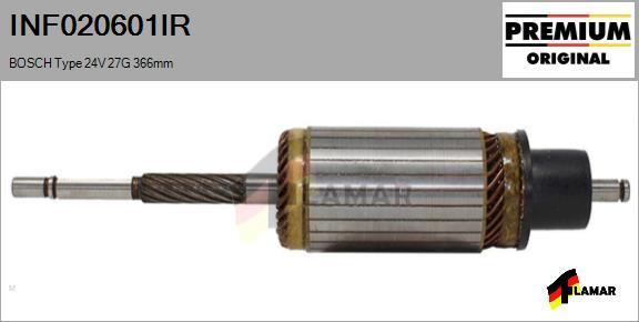 FLAMAR INF020601IR - Induit, démarreur cwaw.fr