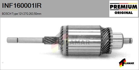 FLAMAR INF160001IR - Induit, démarreur cwaw.fr