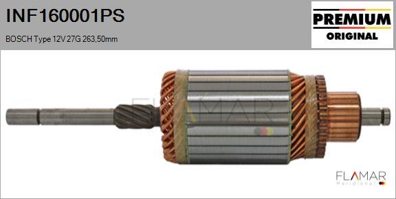 FLAMAR INF160001PS - Induit, démarreur cwaw.fr