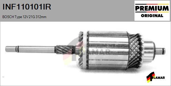 FLAMAR INF110101IR - Induit, démarreur cwaw.fr