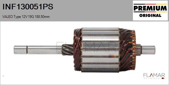 FLAMAR INF130051PS - Induit, démarreur cwaw.fr