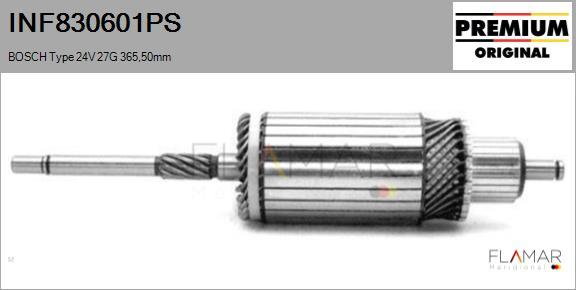 FLAMAR INF830601PS - Induit, démarreur cwaw.fr