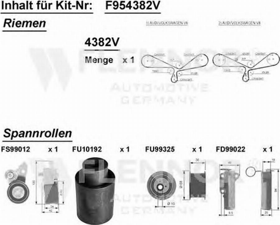 Flennor F954382V - Kit de distribution cwaw.fr