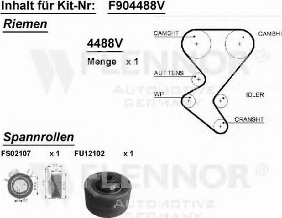 Flennor F904488V - Kit de distribution cwaw.fr