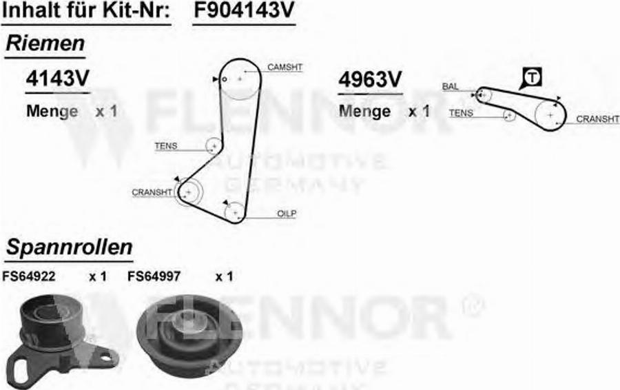 Flennor F904143V - Kit de distribution cwaw.fr