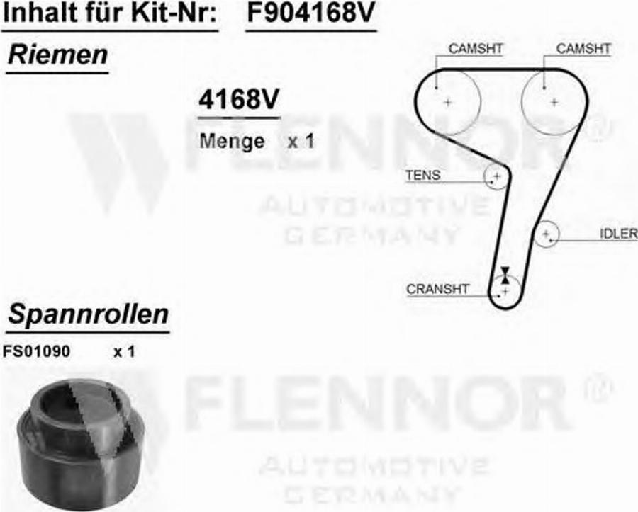 Flennor F904168V - Kit de distribution cwaw.fr