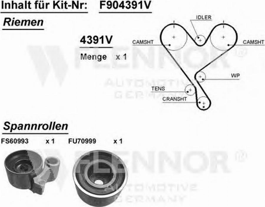 Flennor F904391V - Kit de distribution cwaw.fr