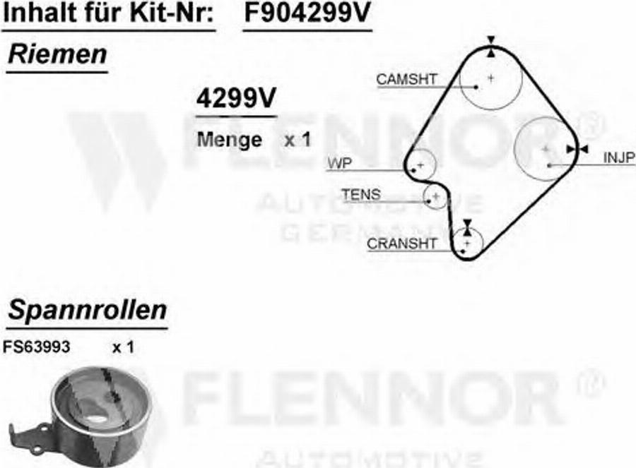 Flennor F904299V - Kit de distribution cwaw.fr