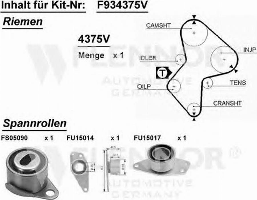 Flennor F934375V - Kit de distribution cwaw.fr