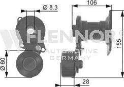 Flennor FA22939 - Poulie renvoi / transmission, courroie trapézoïdale à nervures cwaw.fr