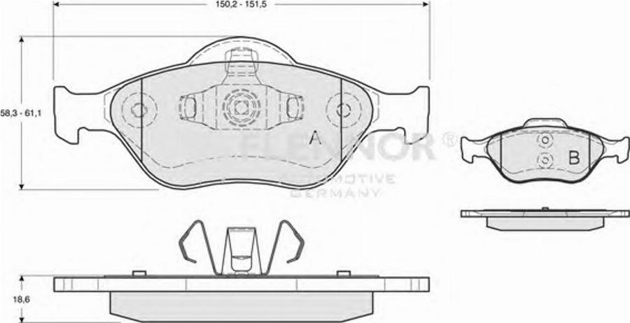 Flennor FB210447 - Kit de plaquettes de frein, frein à disque cwaw.fr