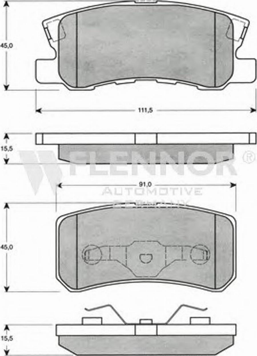 Flennor FB210460 - Kit de plaquettes de frein, frein à disque cwaw.fr