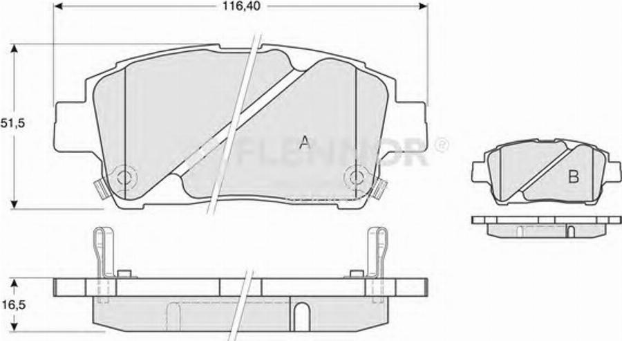 Flennor FB210554 - Kit de plaquettes de frein, frein à disque cwaw.fr