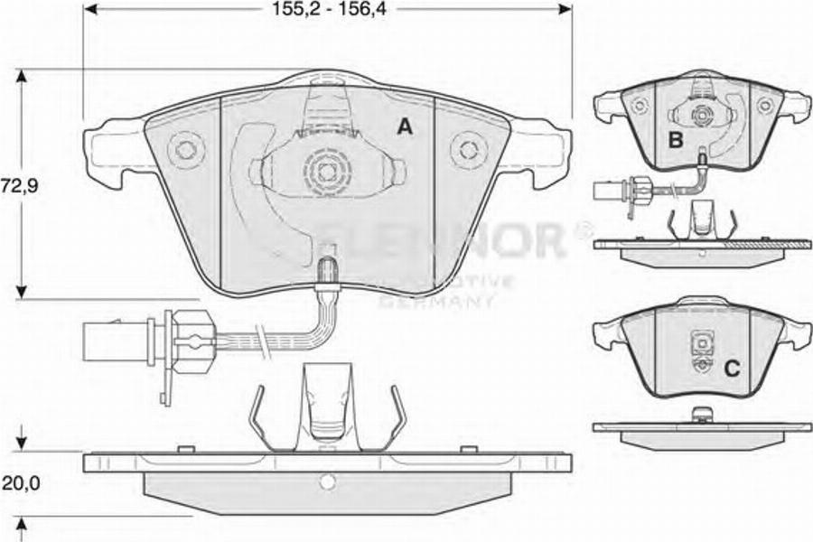 Flennor FB210587 - Kit de plaquettes de frein, frein à disque cwaw.fr