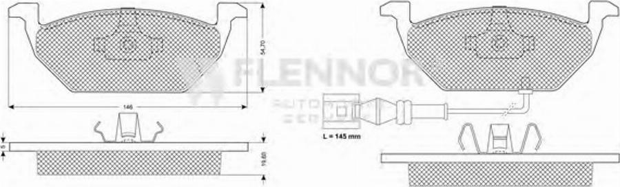 Flennor FB210538 - Kit de plaquettes de frein, frein à disque cwaw.fr