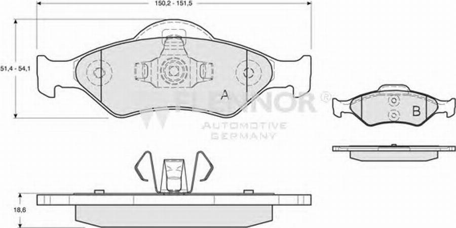 Flennor FB210537 - Kit de plaquettes de frein, frein à disque cwaw.fr