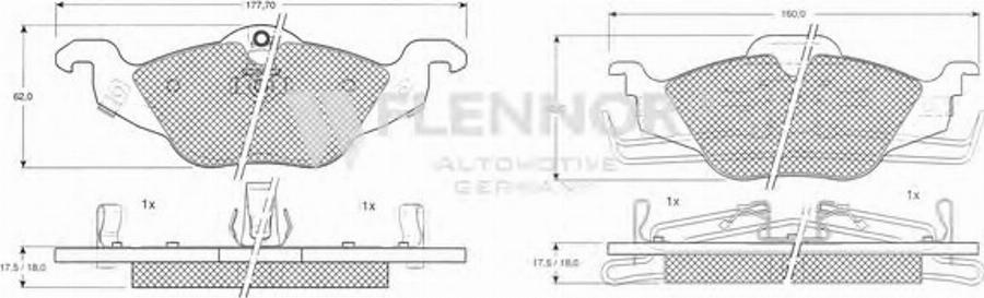 Flennor FB210197 - Kit de plaquettes de frein, frein à disque cwaw.fr