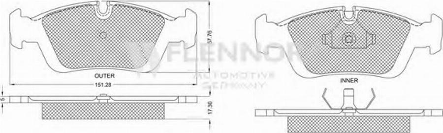 Flennor FB210154 - Kit de plaquettes de frein, frein à disque cwaw.fr