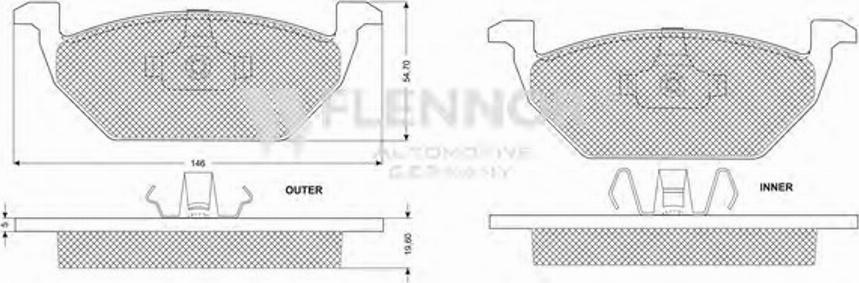 Flennor FB210225 - Kit de plaquettes de frein, frein à disque cwaw.fr