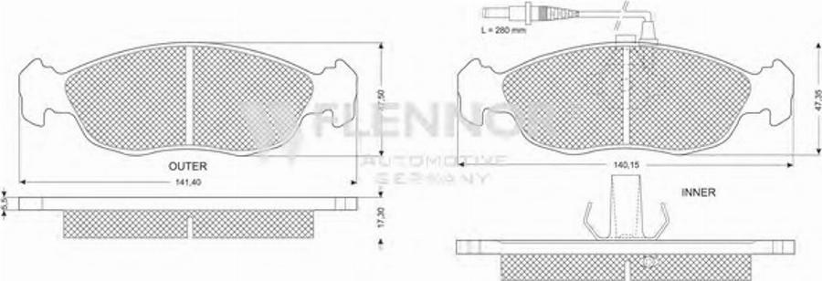 Flennor FB210279 - Kit de plaquettes de frein, frein à disque cwaw.fr