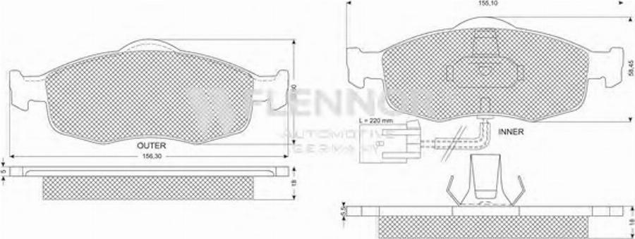 Flennor FB211284 - Kit de plaquettes de frein, frein à disque cwaw.fr