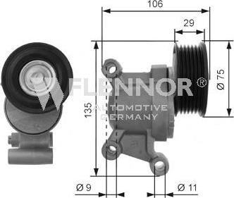 Flennor FS99462 - Poulie renvoi / transmission, courroie trapézoïdale à nervures cwaw.fr