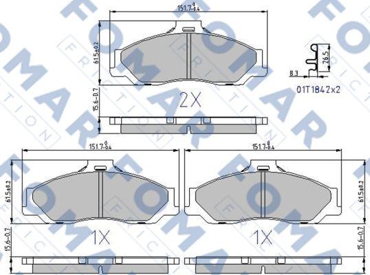 FOMAR Friction FO 994281 - Kit de plaquettes de frein, frein à disque cwaw.fr