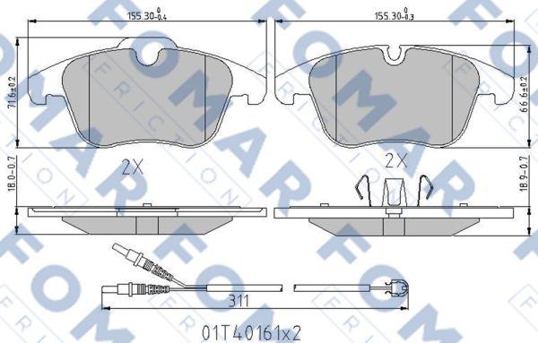 FOMAR Friction FO 996081 - Kit de plaquettes de frein, frein à disque cwaw.fr