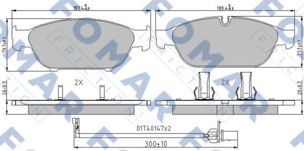 FOMAR Friction FO 998881 - Kit de plaquettes de frein, frein à disque cwaw.fr