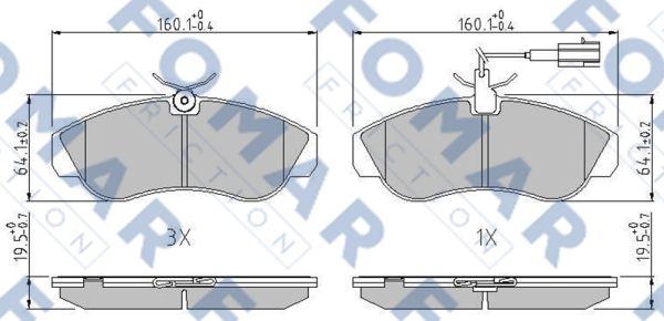 FOMAR Friction FO 909681 - Kit de plaquettes de frein, frein à disque cwaw.fr