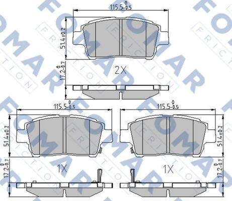 FOMAR Friction FO 909381 - Kit de plaquettes de frein, frein à disque cwaw.fr