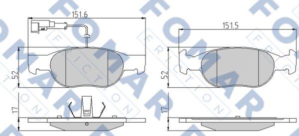 FOMAR Friction FO 901581 - Kit de plaquettes de frein, frein à disque cwaw.fr